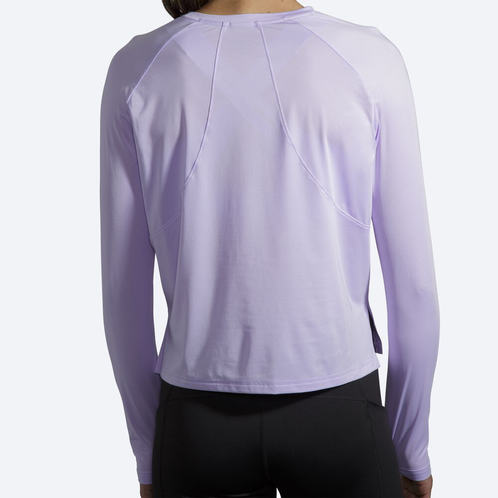 Brooks Sprint Free Long Sleeve Női Póló Lila Szürke | HU345982