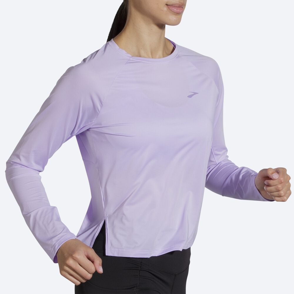 Brooks Sprint Free Long Sleeve Női Póló Lila Szürke | HU345982