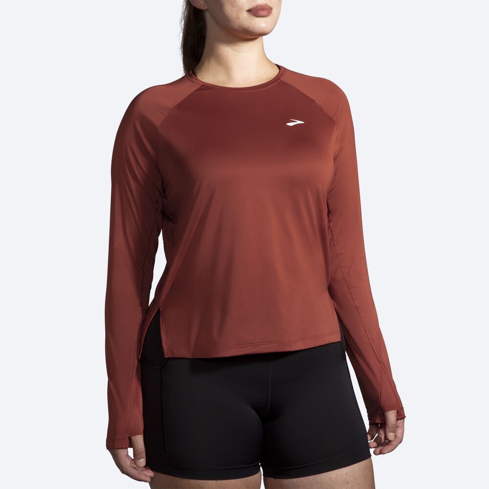 Brooks Sprint Free Long Sleeve Női Póló Réz | HU346702