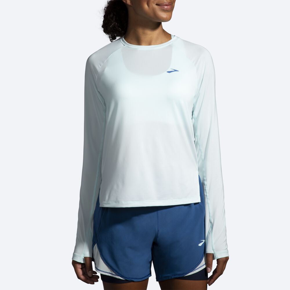 Brooks Sprint Free Long Sleeve Női Póló Kék | HU418905