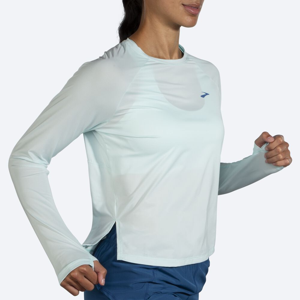 Brooks Sprint Free Long Sleeve Női Póló Kék | HU418905