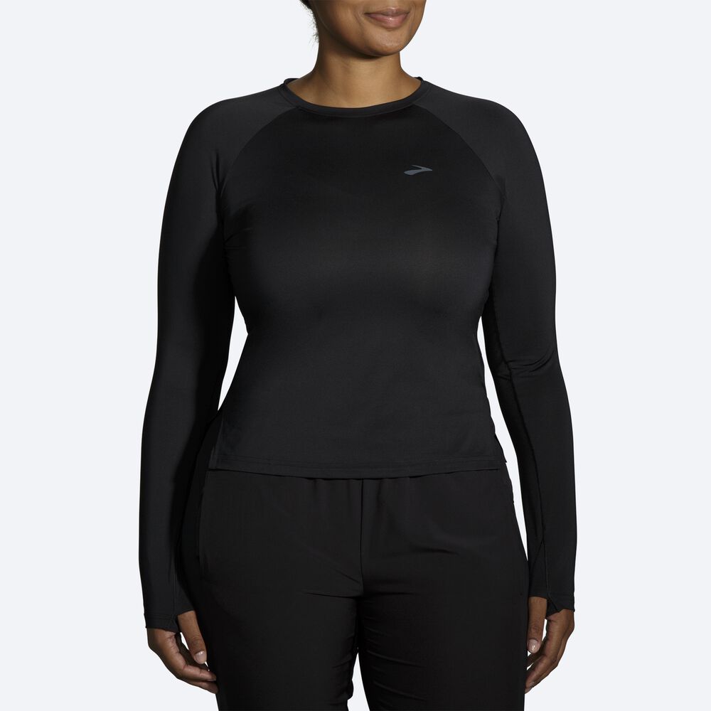 Brooks Sprint Free Long Sleeve Női Póló Fekete | HU864375