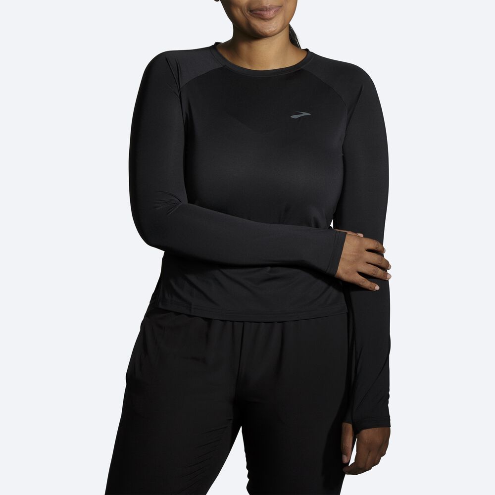 Brooks Sprint Free Long Sleeve Női Póló Fekete | HU864375