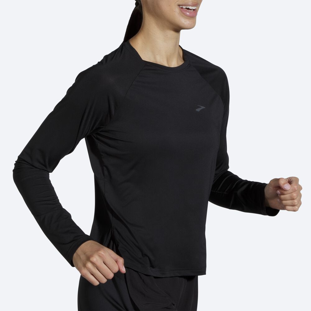 Brooks Sprint Free Long Sleeve Női Póló Fekete | HU864375