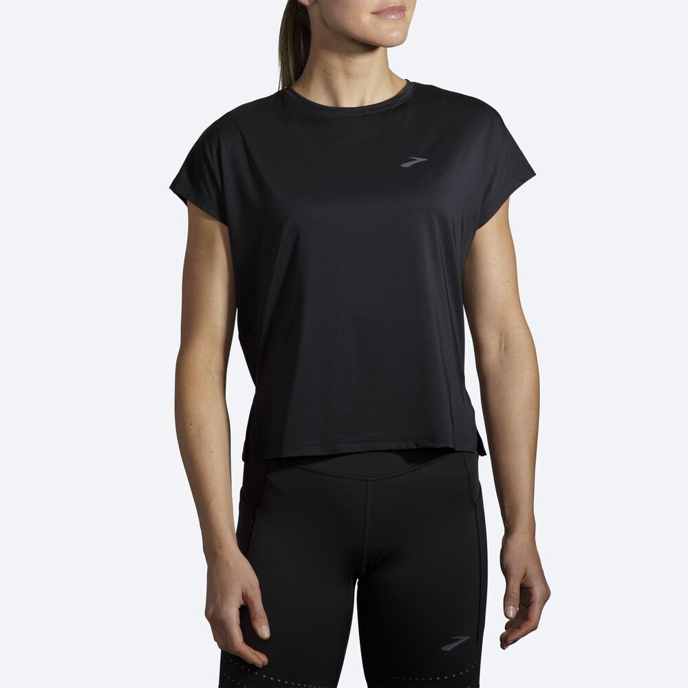 Brooks Sprint Free Short Sleeve Női Póló Fekete | HU105284