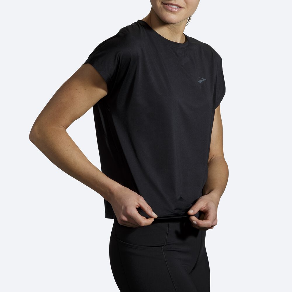 Brooks Sprint Free Short Sleeve Női Póló Fekete | HU105284