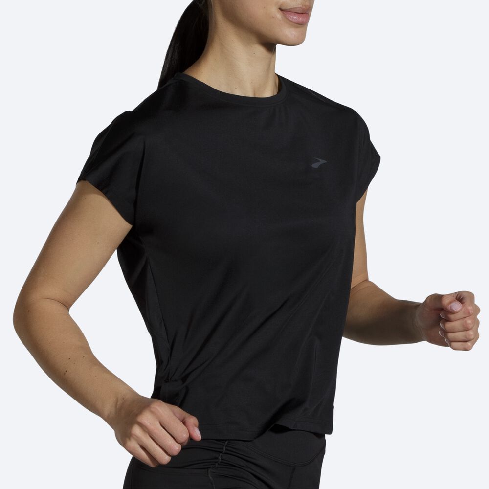 Brooks Sprint Free Short Sleeve Női Póló Fekete | HU105284