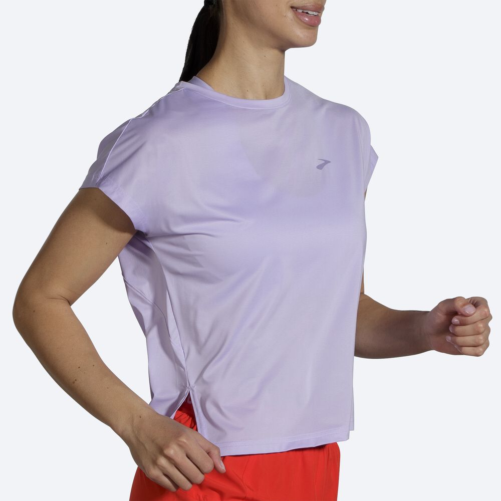 Brooks Sprint Free Short Sleeve Női Póló Lila Szürke | HU153902