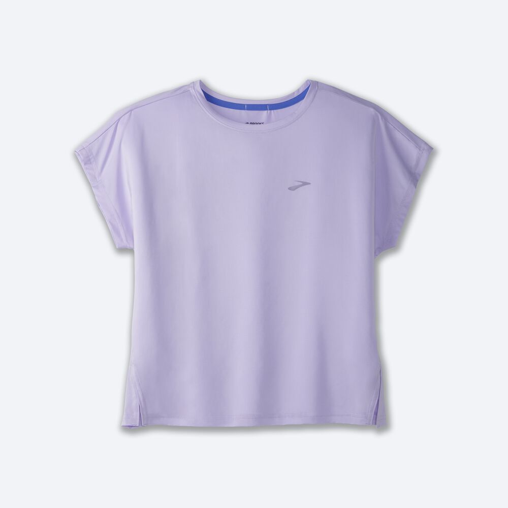 Brooks Sprint Free Short Sleeve Női Póló Lila Szürke | HU153902