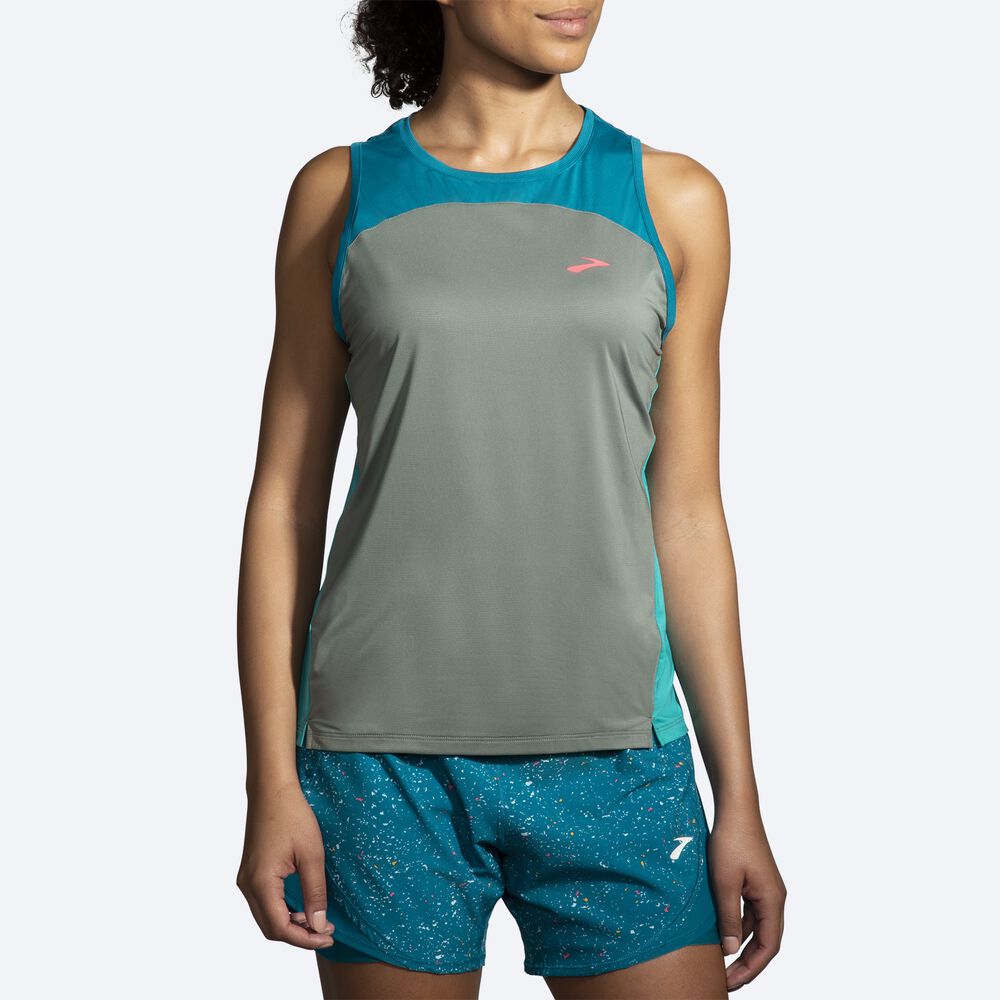 Brooks Sprint Free Tank 2.0 Női Ujjatlan Póló Zöld | HU954671