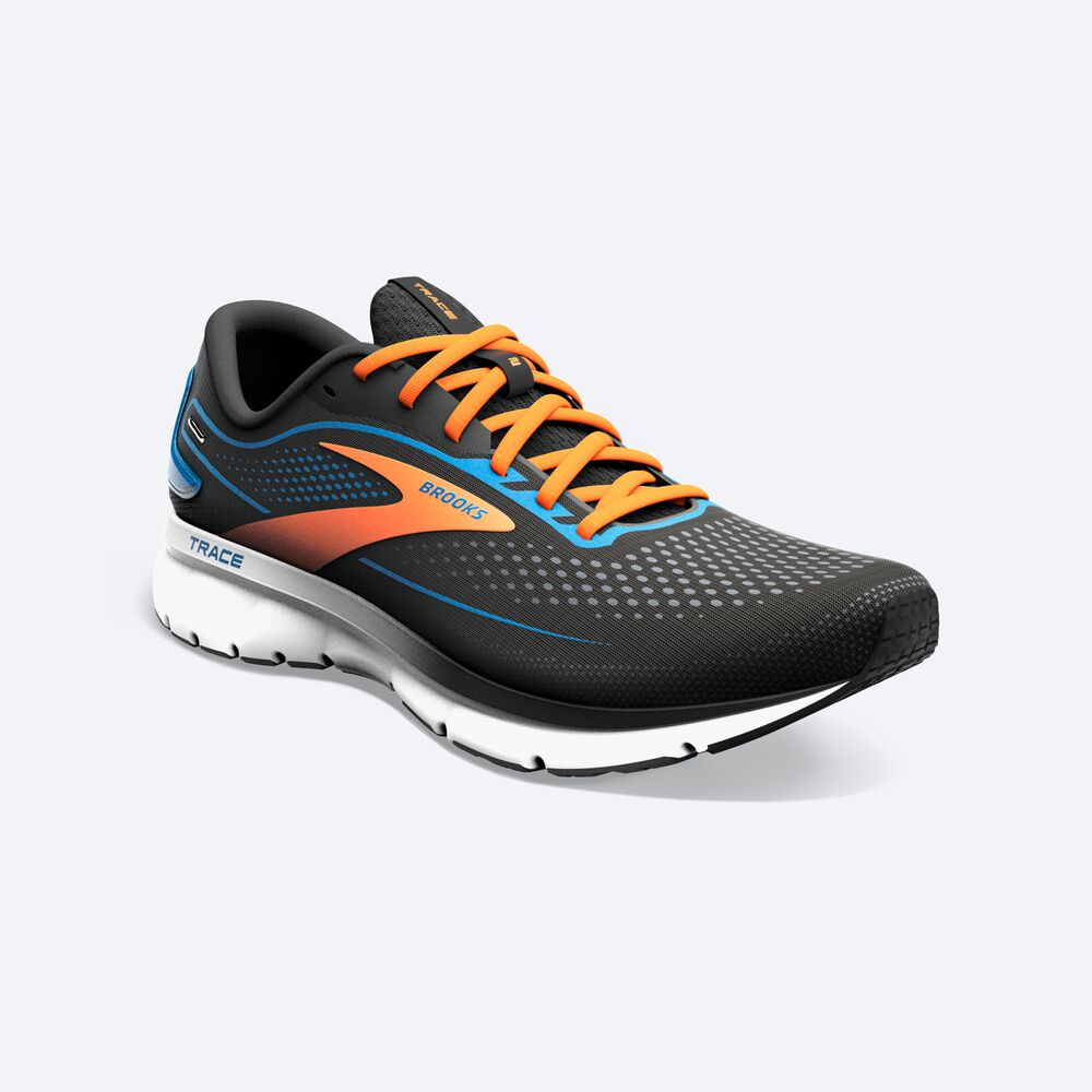 Brooks Trace 2 Férfi Futócipő Fekete/Kék/Narancssárga | HU873645