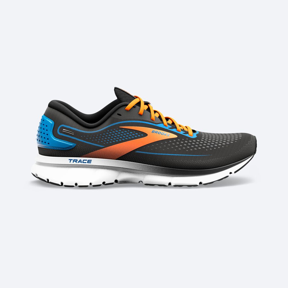 Brooks Trace 2 Férfi Futócipő Fekete/Kék/Narancssárga | HU873645