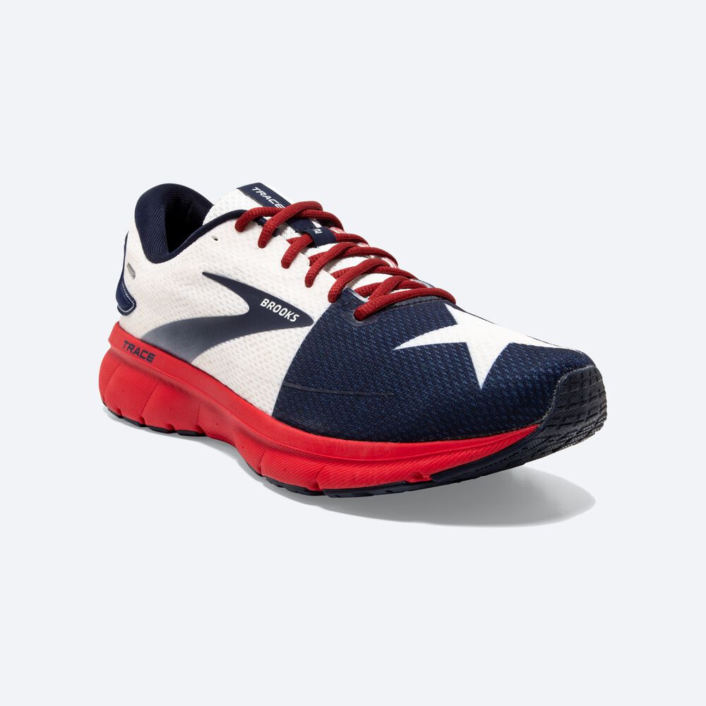 Brooks Trace 2 Férfi Futócipő Piros/Fehér/Sötétkék | HU854370