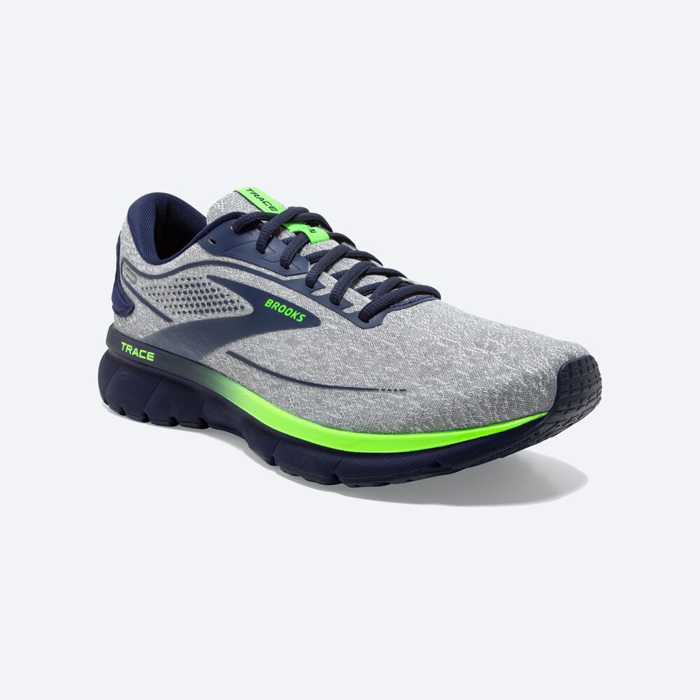 Brooks Trace 2 Férfi Futócipő Szürke/Kék/Zöld | HU874109